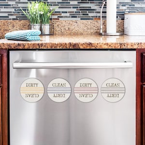 DIGITAL FILE Farmhouse Grain Sack Ticking Fabric Dirty Clean Dishwasher Magnet Sublimation Design Bundle
