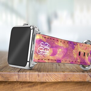 DIGITAL FILE Purple and Yellow Watercolor Apple Watch Band Sublimation Design