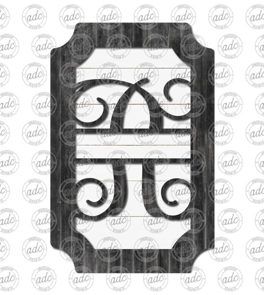 Fancy Split R DIGITAL FILE Letter R Fancy Shaped Split Monogram Ribbon Holder Door ...
