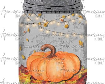 DIGITAL FILE Fall Mason Jar Sublimation Design