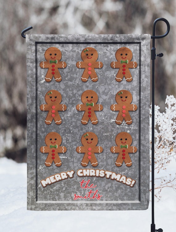 DIGITAL FILE Gingerbread Cooking Baking Pan Merry Christmas Garden Flag  Sublimation Template