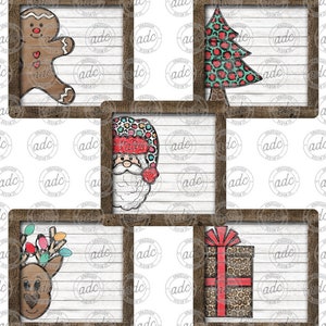 DIGITAL FILE Wooden Framed Farmhouse Family Names Square Ornament Sublimation Template Volume 4