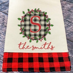 DIGITAL FILE Buffalo Plaid Holly Wreath Christmas Sublimation Design