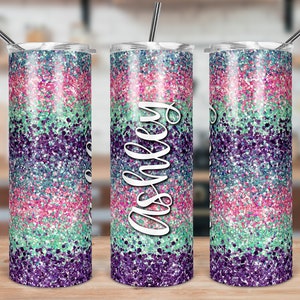 DIGITAL FILE Spring Glitter Skinny Tumbler Sublimation Design