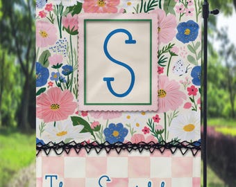DIGITAL FILE Floral Summer Garden Flag Sublimation Template