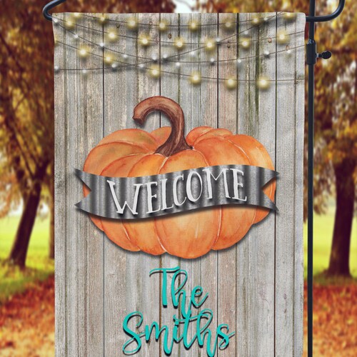 Welcome Fall Pumpkin Garden Flag Double Sided Yard - Etsy