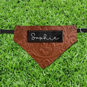 DIGITAL FILE Tooled Leather Pet Bandana Sublimation Template