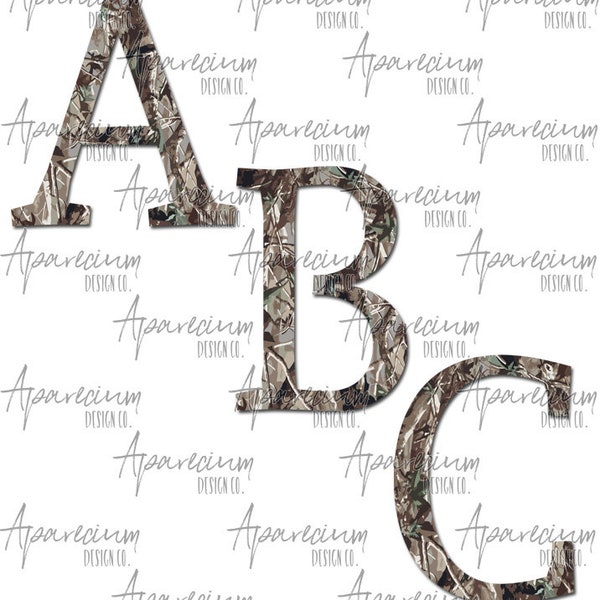 DIGITAL FILE Hunting Camouflage Alphabet Bundle Sublimation Design