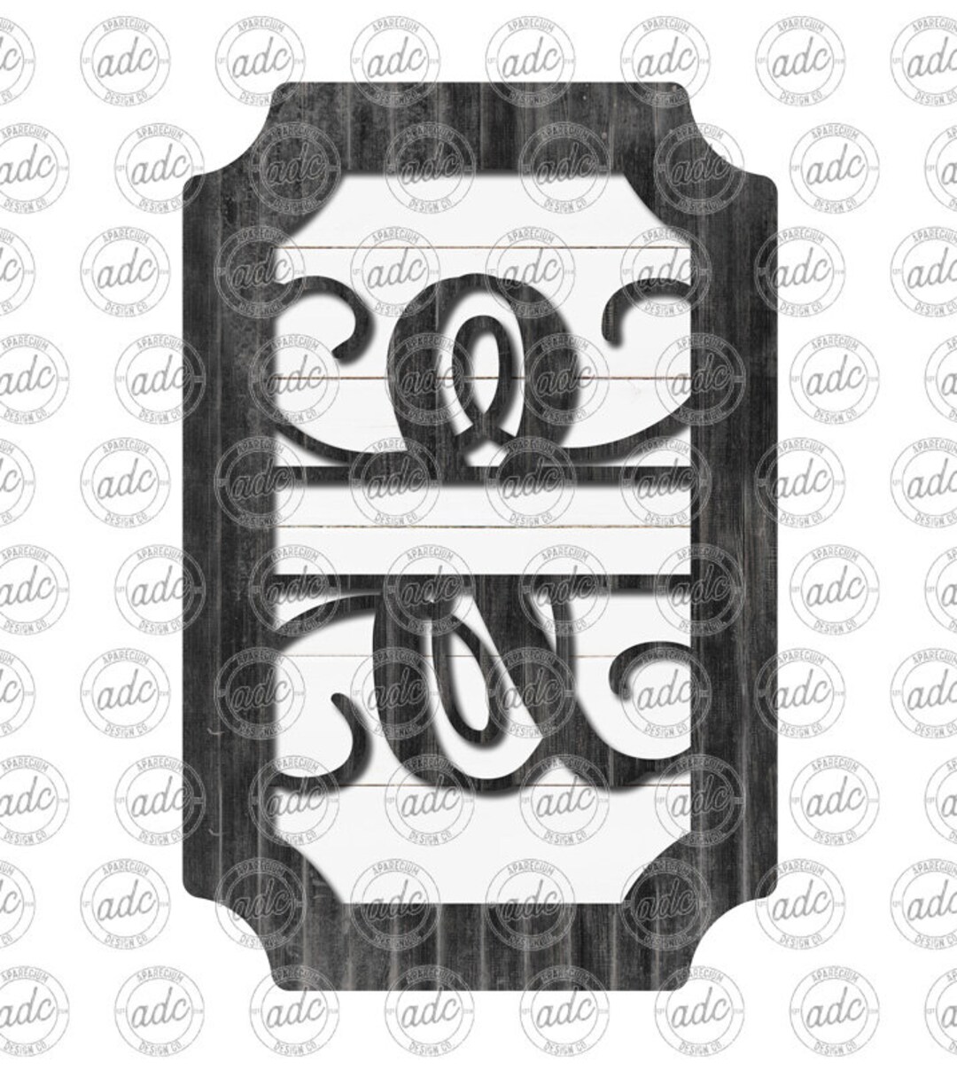 DIGITAL FILE Ampersand Fancy Shaped Split Monogram Ribbon Holder Door ...