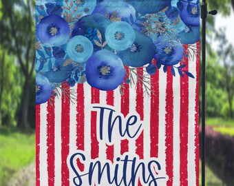 DIGITAL FILE Floral American Flag Garden Flag Sublimation Template
