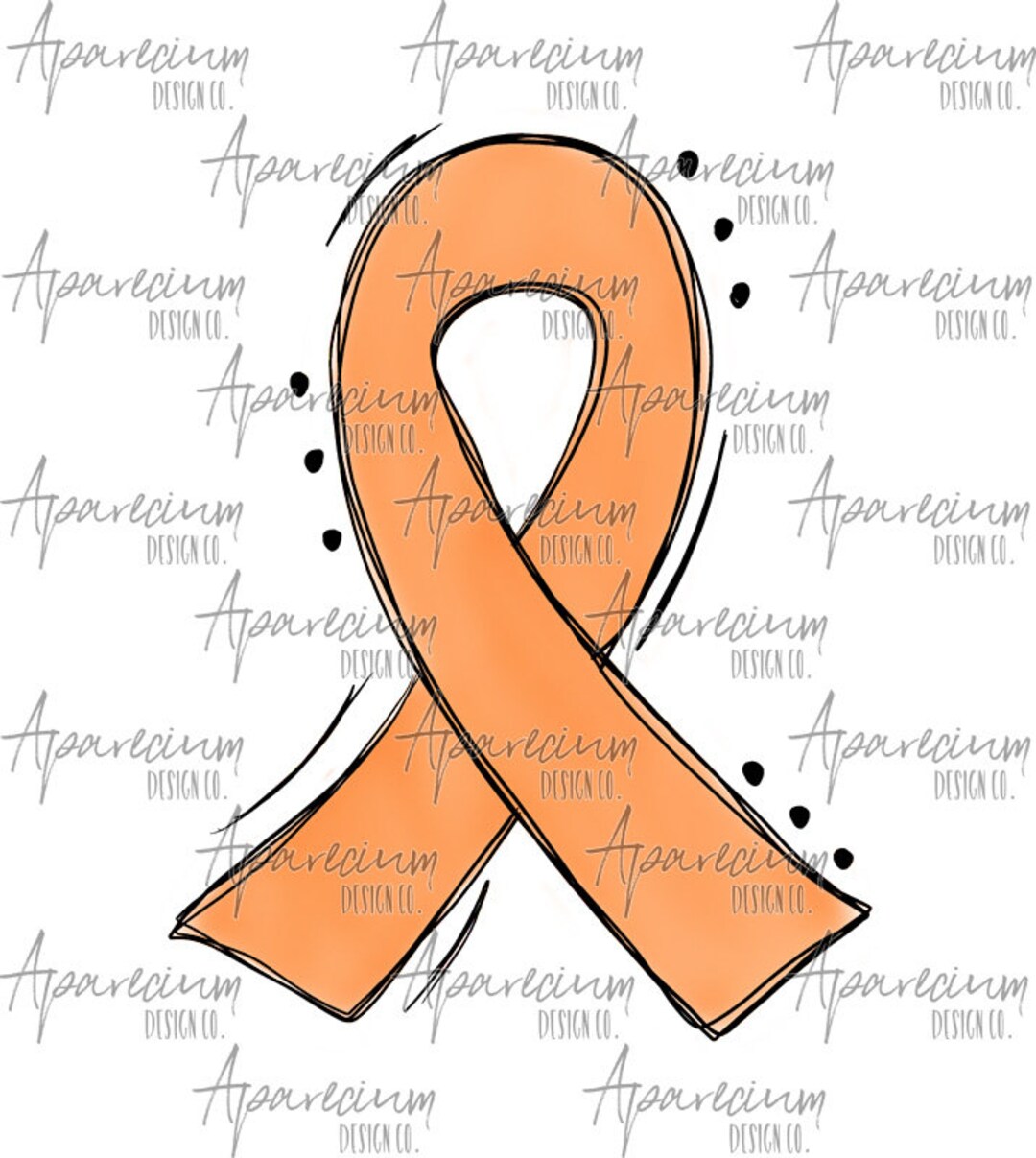 DIGITAL FILE Peach Awareness Ribbon Sublimation Design - Etsy