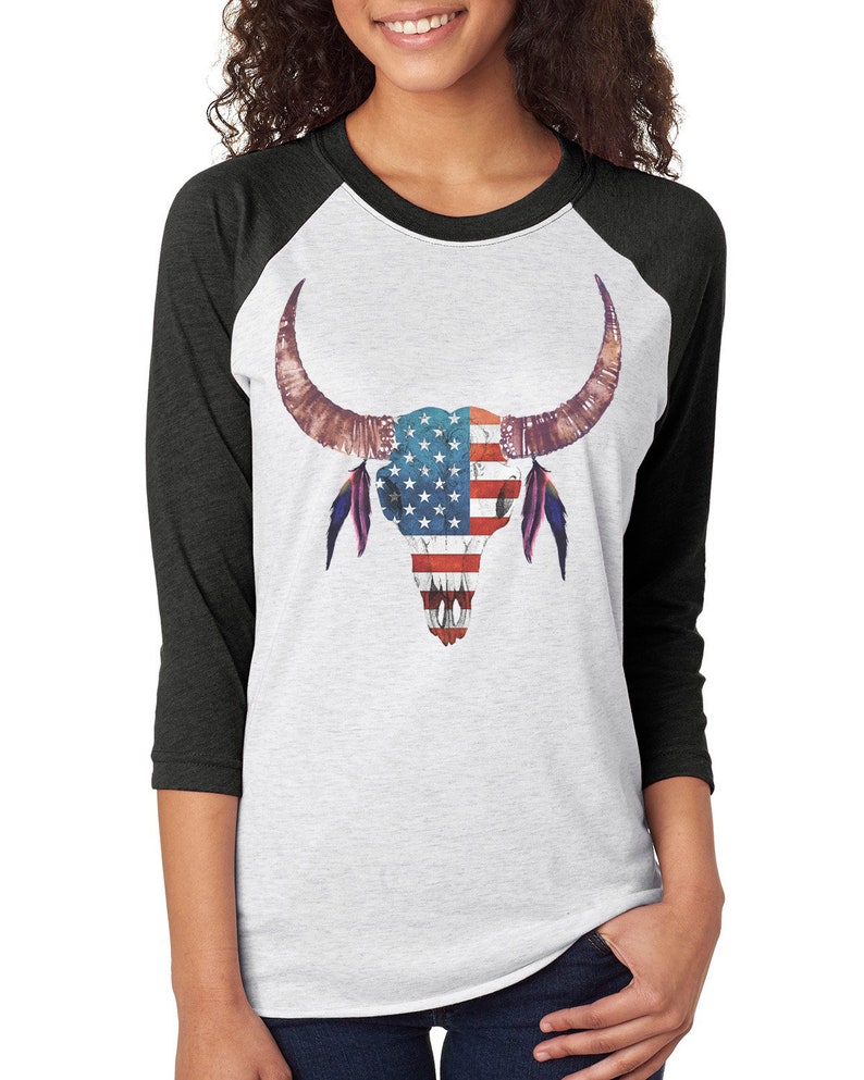 American Flag Watercolor Steer Skull Sublimation Design - Etsy