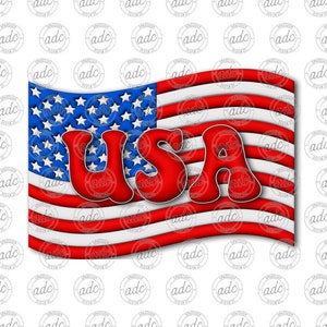 DIGITAL FILE 3D USA American Flag Sublimation Design