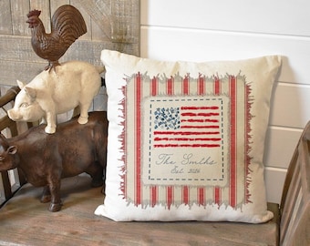 DIGITAL FILE Stitched American Flag Patch Pillow Sublimation Design