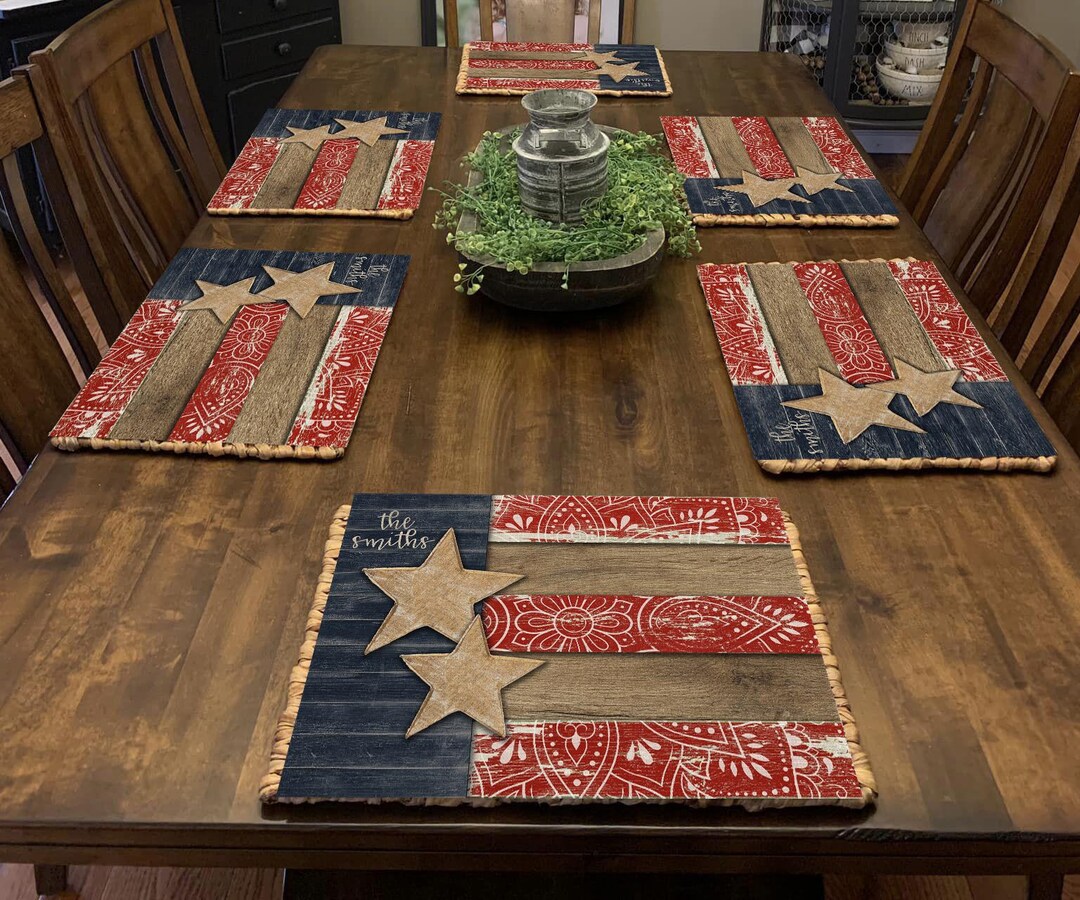 デジタルファイル 素朴な木製アメリカ国旗長方形カッティングボード