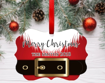 FILE DIGITALE Modello di sublimazione per l&#39;ornamento natalizio vestito da Babbo Natale