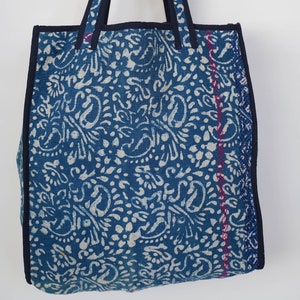 Antique Vintage Kantha Quilt Indigo Bag Handmade Designer Organic Cotton Bag Beautiful New Arrival 2022 Bag Vintage Elegant Kantha Tote Bags