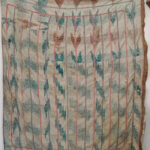 Auténtica colcha Kantha vintage india hecha a mano, funda de cama reversible