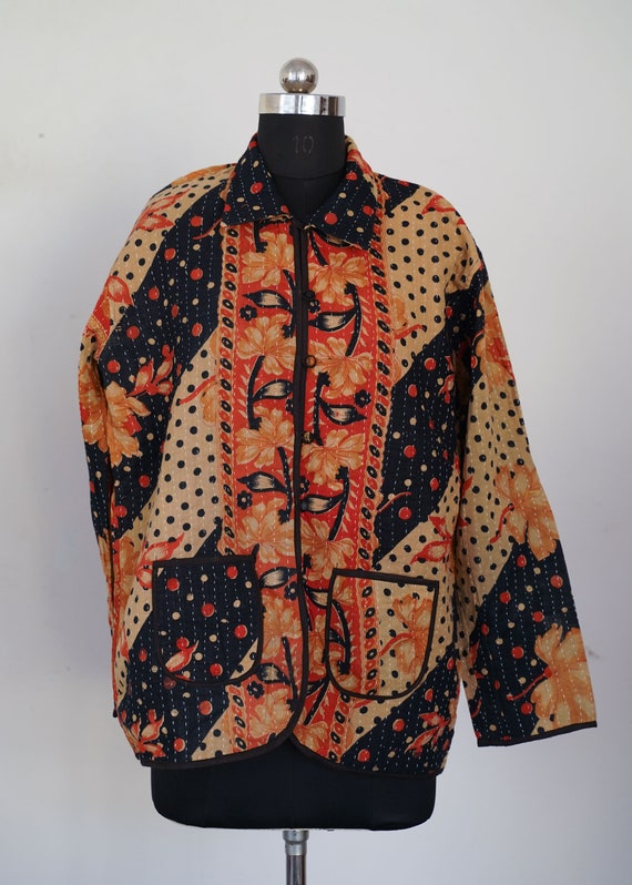 XL Size Vintage Kantha Christmas Gift Jacket Wint… - image 1