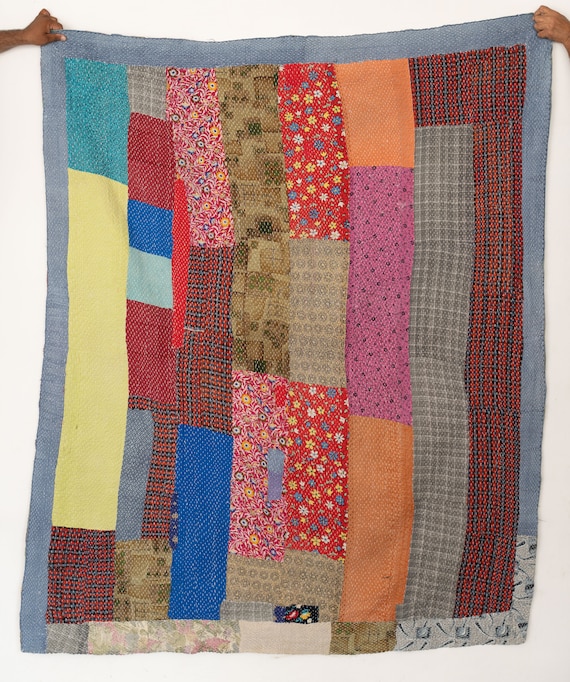 High Quality Vintage Cotton Kantha Quilt Handmade gudari Indian Bedding Throw Kantha Bedsheet Home Decor Reversible Ralli Cotton Blanket