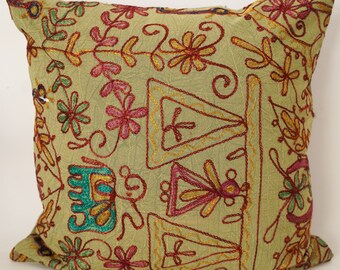 45X45cm Antique Christmas Gift Vintage Kantha Cushion Cover Jaipuri Bohemian Patchwork Kantha Cushion Cover Handmade Antique Kantha Pillow