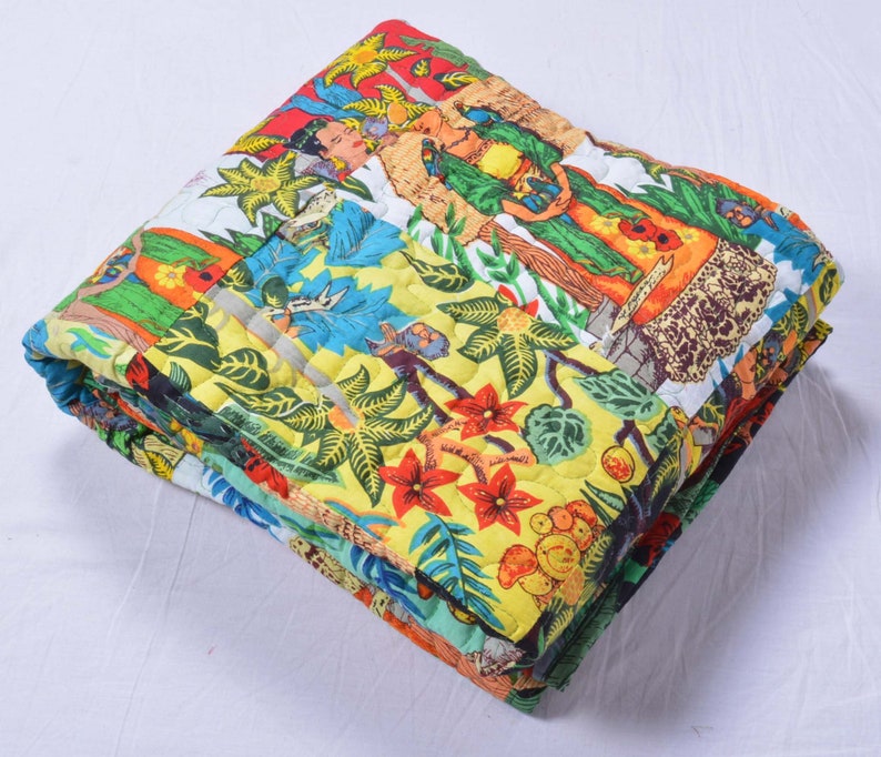 Baby Quilt Printed Natural Quilt Cotton Filling Quilts Ethnic Etsy