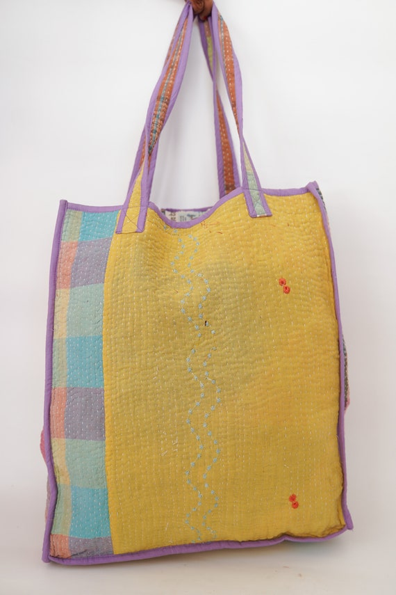Antique Vintage Kantha Accessories Bag Handmade D… - image 3