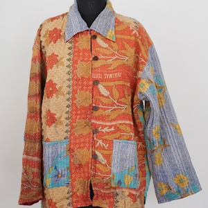 XL Size Vintage Kantha Jackets Christmas Jackets Japanese Style Cotton Jacket Bohemian Handmade Jacket Vintage Unisex Patchwork Cute Jacket