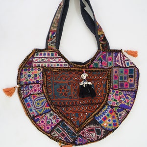 Bestickte Spiegelarbeit Vintage Banjara Tote Bag Elegante bunte Baumwolle Boho Tasche Traditionelle Handarbeit Tasche Antik Jaipuri Handarbeit Tasche