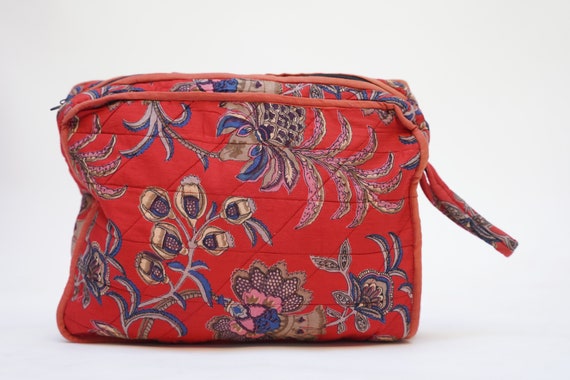 Floral Printed Quilted Clutch Bag Indian Elegant … - image 1