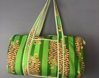Assorted Large Cotton Quilted Weekender Bags For Women Blockprint Fabric Duffle Travel Bag Holiday Gifts Overnight Luggage Bags Duffle Bags