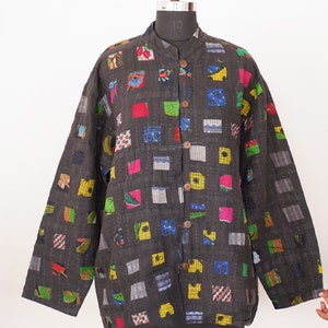 XXL Size Christmas Gift Boho Vintage Kantha Winter Jackets Indian Style Cotton Jackets Bohemian Handmade Jackets Unisex Patchwork Jackets