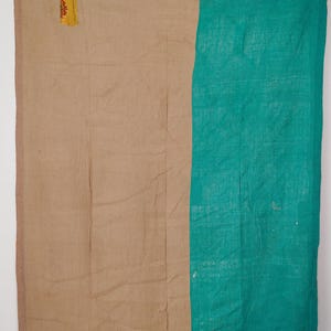 Indische Kantha-Steppdecke, Vintage-Baumwollüberwurf, handgefertigte Patchworkdecke, Wendebettdecke