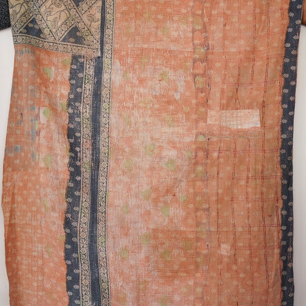 Designer Vintage Kantha Gudri Indian Kantha Quilt Reversible Sari Throw Handmade Vintage Quilts Ethnic Jaipuri Throws Indian Vintage Quilt
