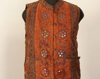 M taille vintage Kantha vestes de noël Style japonais coton veste Boho à la main veste vintage unisexe Patchwork mignon veste