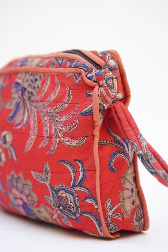 Floral Printed Quilted Clutch Bag Indian Elegant … - image 2