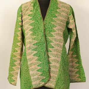 Vintage Kantha Quilted Jacket: Bohemian Handmade Cotton Patchwork