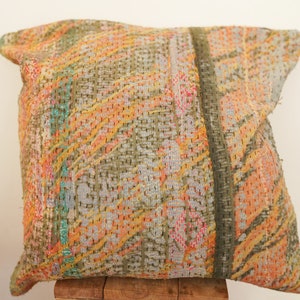 Gorgeous Hand Work Vintage Kantha Cushion, Kantha Cushion Cover Made In India, Hight Quality Cotton Kantha Cushion Cover Hot Selling Item