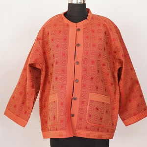 XL Size Vintage Kantha Jacket Handmade Christmas Gift Jacket Indian Stylish Cotton Jackets Bohemian Jackets Vintage Unisex Patchwork Jackets