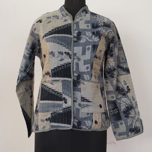 M Size Vintge Kantha Quilt Jacket Handmade Christmas Gift Indian Stylish Printed Jackets Bohemian Jackets Vintage Unisex Patchwork Jackets