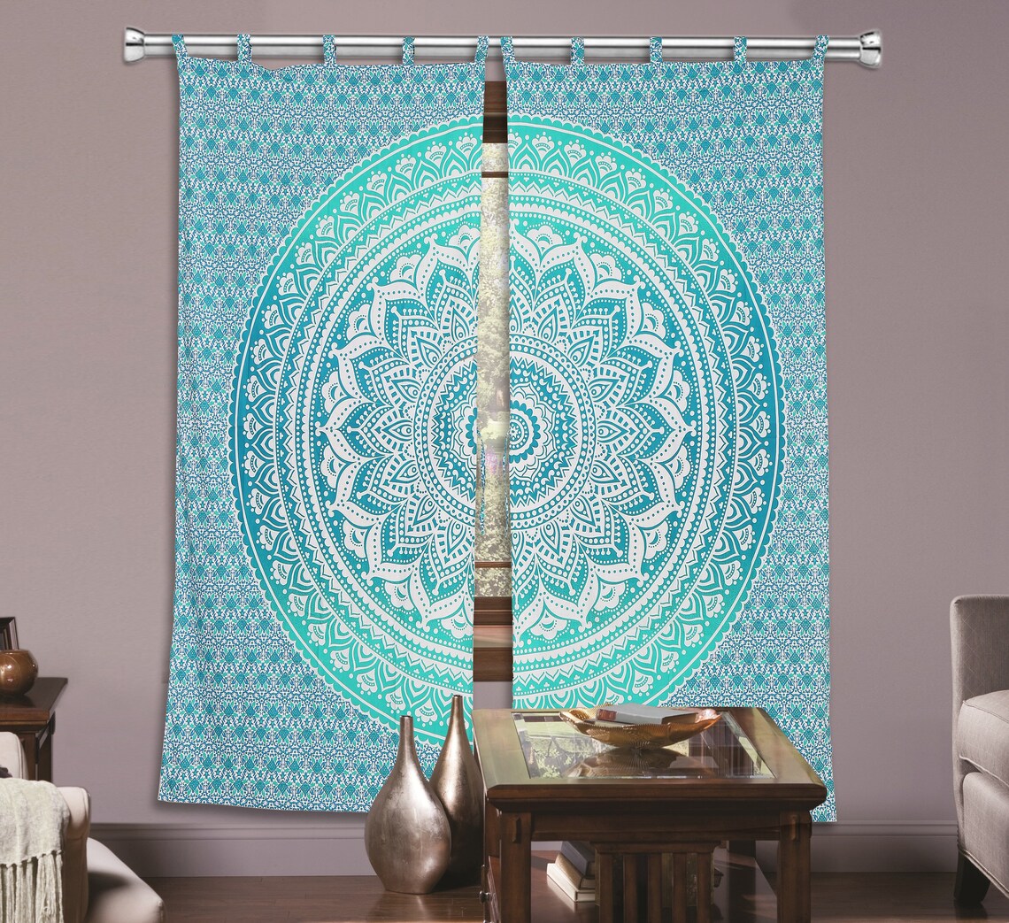 Boho Mandala Druck Vorhänge 100 % Baumwolle hochwertige | Etsy