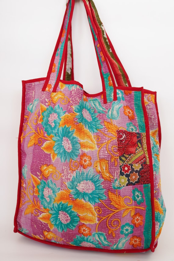 Antique Vintage Kantha Accessories Bag Handmade D… - image 1