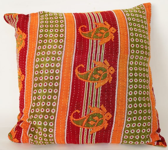 60X60CM Vintage Kantha Cushion Cover Luxury Colorful Christmas Gift Latest Design Bohemian Pillow Cover Handmade Antique Kantha Pillow Cover Etsy Israel
