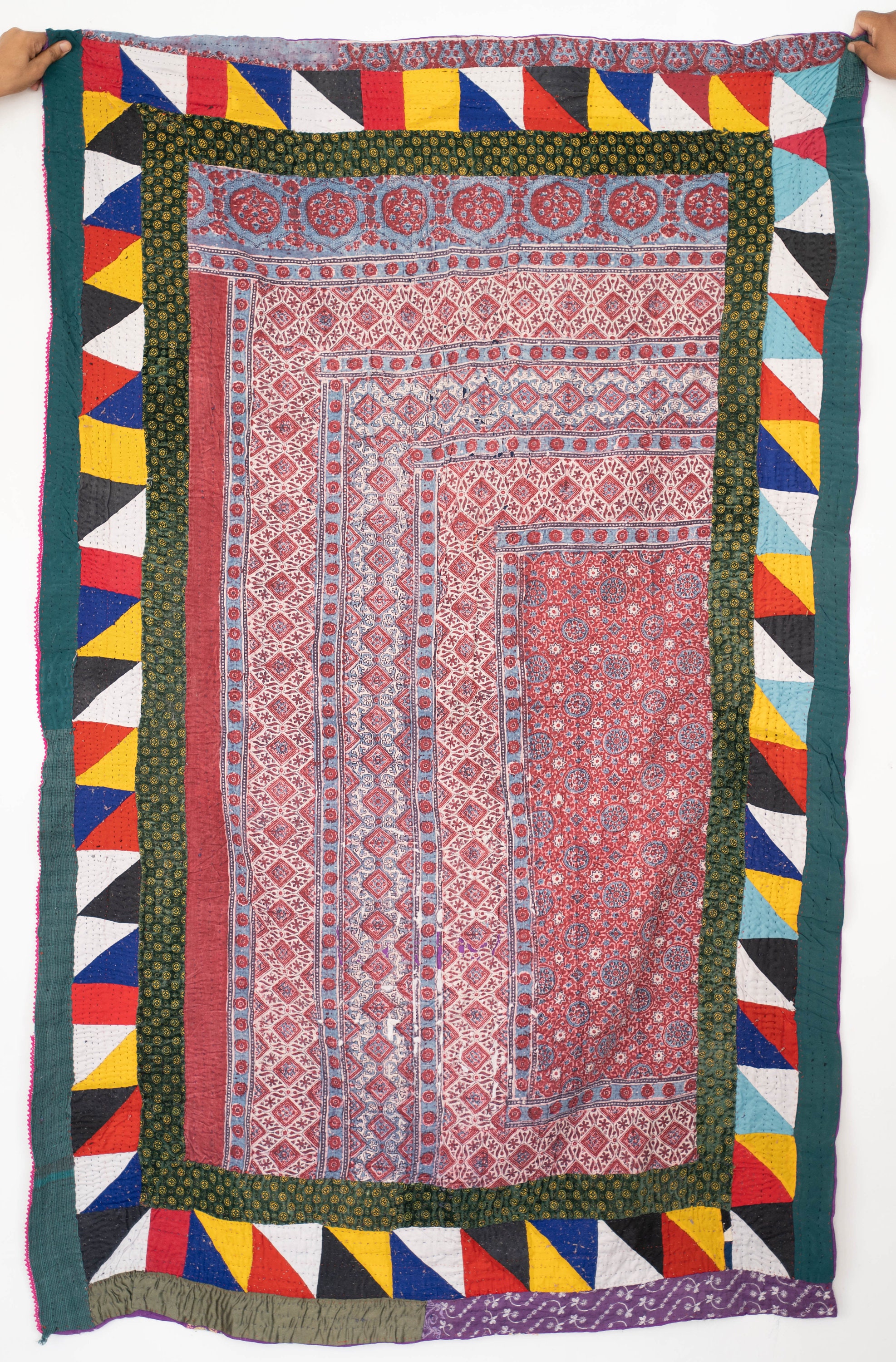 High Quality Vintage Cotton Kantha Quilt Handmade gudari Indian Bedding Throw Kantha Bedsheet Home Decor Reversible Ralli Cotton Blanket