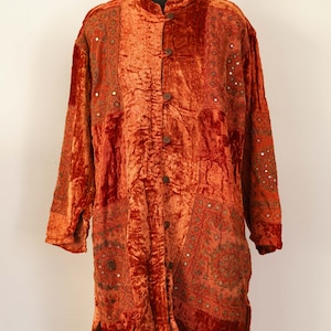 XL Vintage Kantha Jacket: Bohemian Handmade Cotton Patchwork