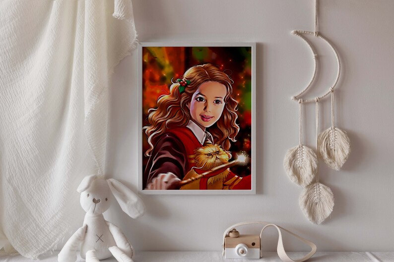 Hermione Granger Caricature CUSTOM Patronus Portrait Wizard Poster ...