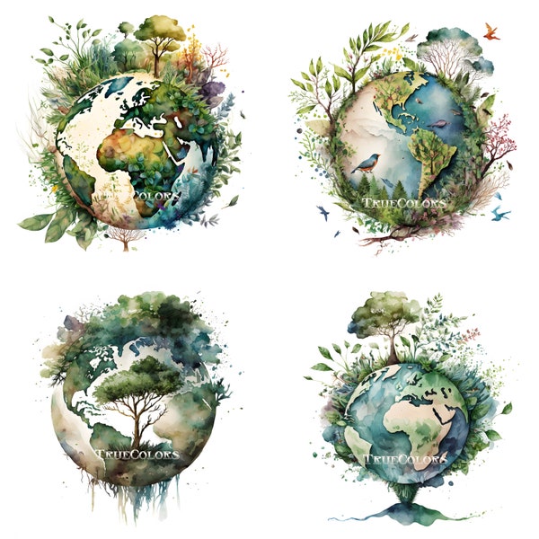 Beautiful Earth,Earth Day Print,Eco-friendly,Green Living,Earth-friendly,Nature Print,Save the planet,Watercolor Earth Day , Commercial Use
