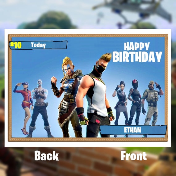 fortnite de la saison 5 d anniversaire personnalise carte personnalisee fils filles fille petit fils neveu - carte fortnite anniversaire