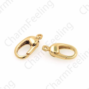 Carabiner Clasp, Button Clasp, 18K Gold Filled Lobster Clasp, Jewelry Clasp, Spring Clasp, DIY Jewelry Making Supplies,11x5.5x2.8mm
