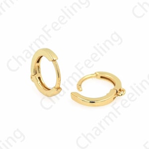 1 Pair,Earring Accessories,Thin Earrings,  Simple Earring Accessories, 18K Gold Filled Round Earrings, 10x9.5x1mm